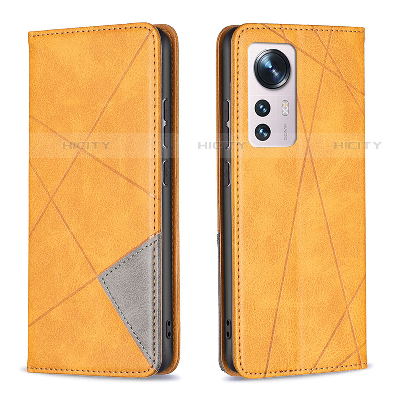 Coque Portefeuille Livre Cuir Etui Clapet B02F pour Xiaomi Mi 12S 5G Jaune Plus