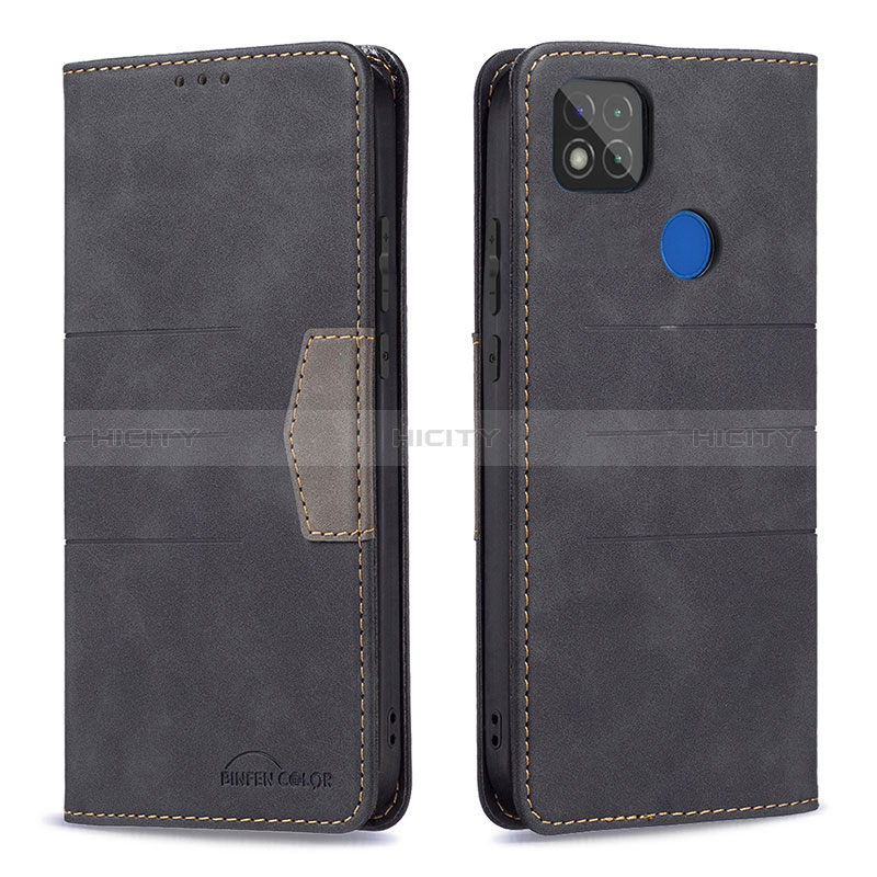 Coque Portefeuille Livre Cuir Etui Clapet B02F pour Xiaomi POCO C3 Noir Plus