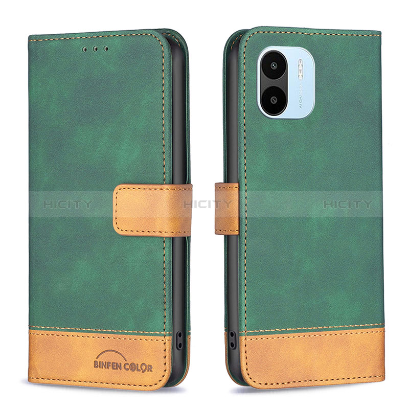 Coque Portefeuille Livre Cuir Etui Clapet B02F pour Xiaomi Poco C51 Vert Plus