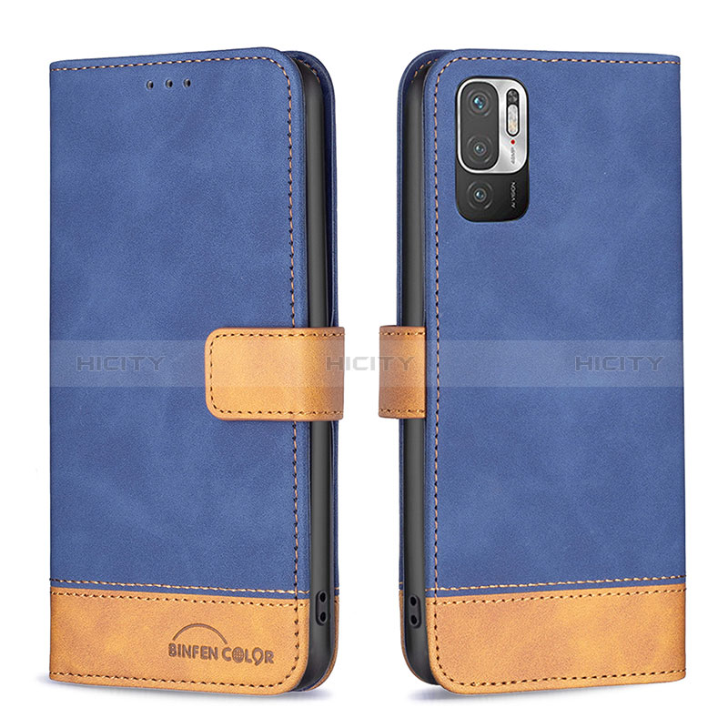 Coque Portefeuille Livre Cuir Etui Clapet B02F pour Xiaomi POCO M3 Pro 5G Bleu Plus