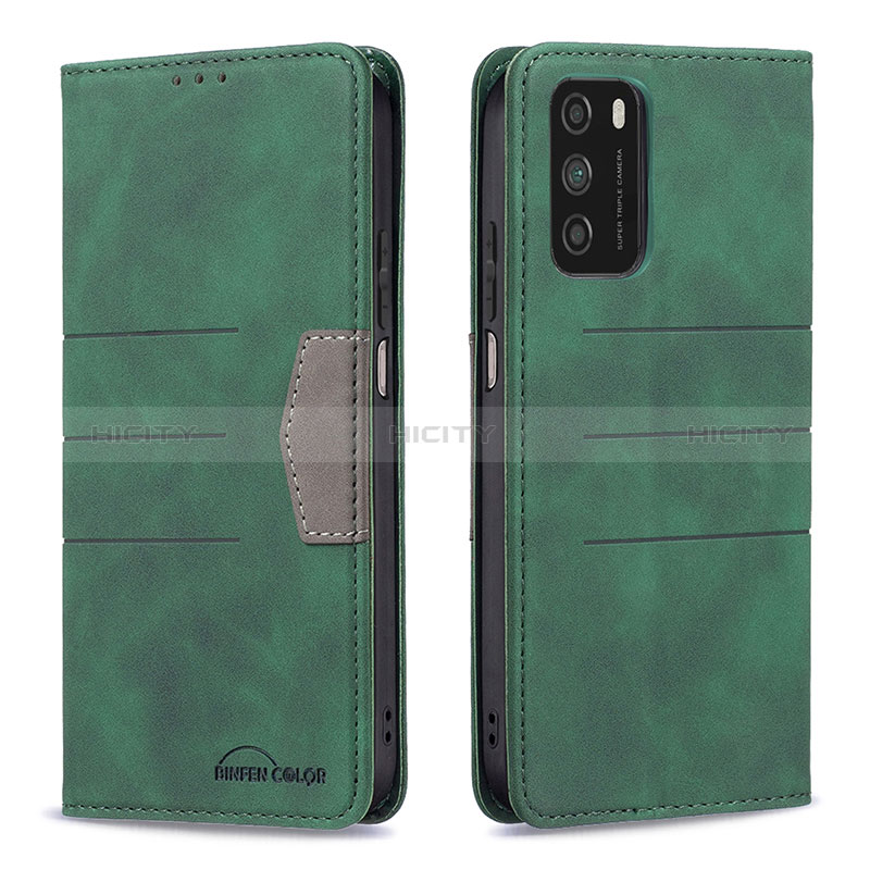 Coque Portefeuille Livre Cuir Etui Clapet B02F pour Xiaomi Poco M3 Vert Plus