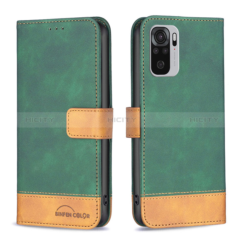 Coque Portefeuille Livre Cuir Etui Clapet B02F pour Xiaomi Redmi Note 11 SE India 4G Vert Plus