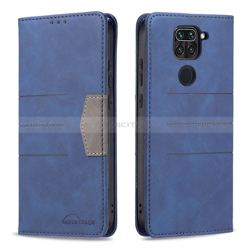 Coque Portefeuille Livre Cuir Etui Clapet B02F pour Xiaomi Redmi Note 9 Bleu Plus