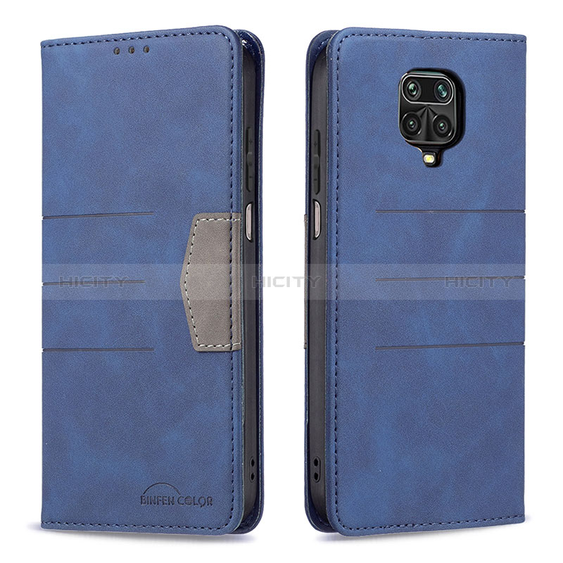 Coque Portefeuille Livre Cuir Etui Clapet B02F pour Xiaomi Redmi Note 9 Pro Bleu Plus