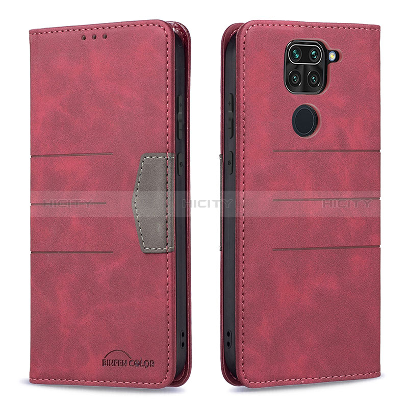 Coque Portefeuille Livre Cuir Etui Clapet B02F pour Xiaomi Redmi Note 9 Rouge Plus