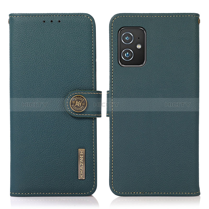 Coque Portefeuille Livre Cuir Etui Clapet B02H pour Asus ZenFone 8 Mini Vert Plus