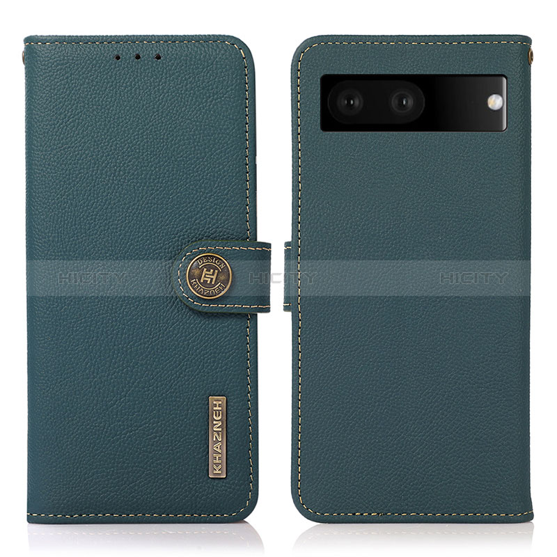 Coque Portefeuille Livre Cuir Etui Clapet B02H pour Google Pixel 7 5G Vert Plus