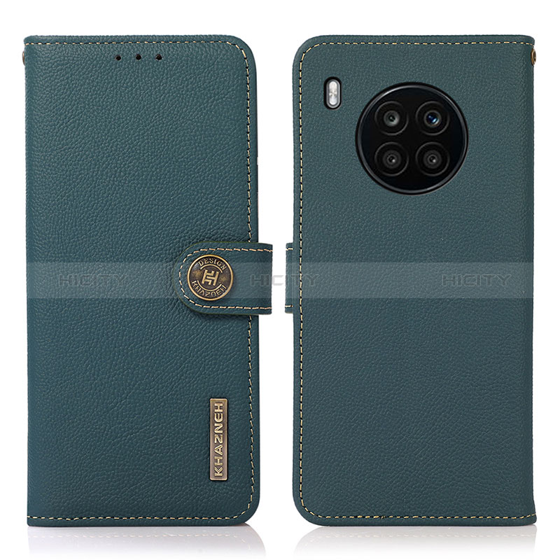 Coque Portefeuille Livre Cuir Etui Clapet B02H pour Huawei Nova 8i Vert Plus