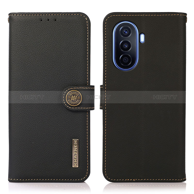 Coque Portefeuille Livre Cuir Etui Clapet B02H pour Huawei Nova Y70 Noir Plus