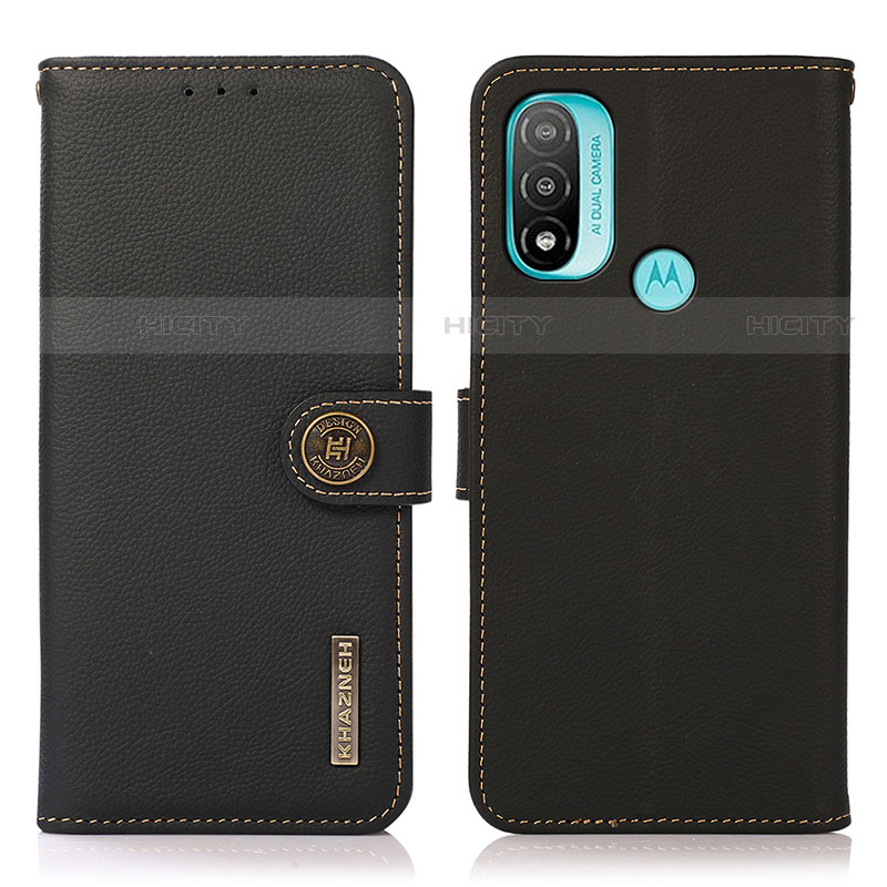 Coque Portefeuille Livre Cuir Etui Clapet B02H pour Motorola Moto E20 Noir Plus