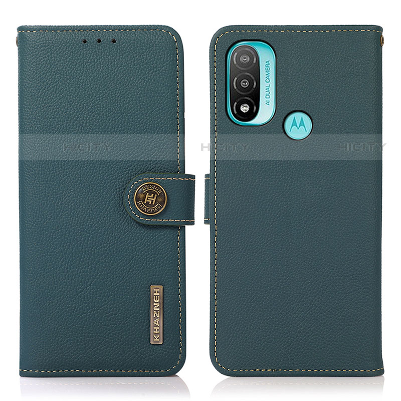 Coque Portefeuille Livre Cuir Etui Clapet B02H pour Motorola Moto E20 Vert Plus