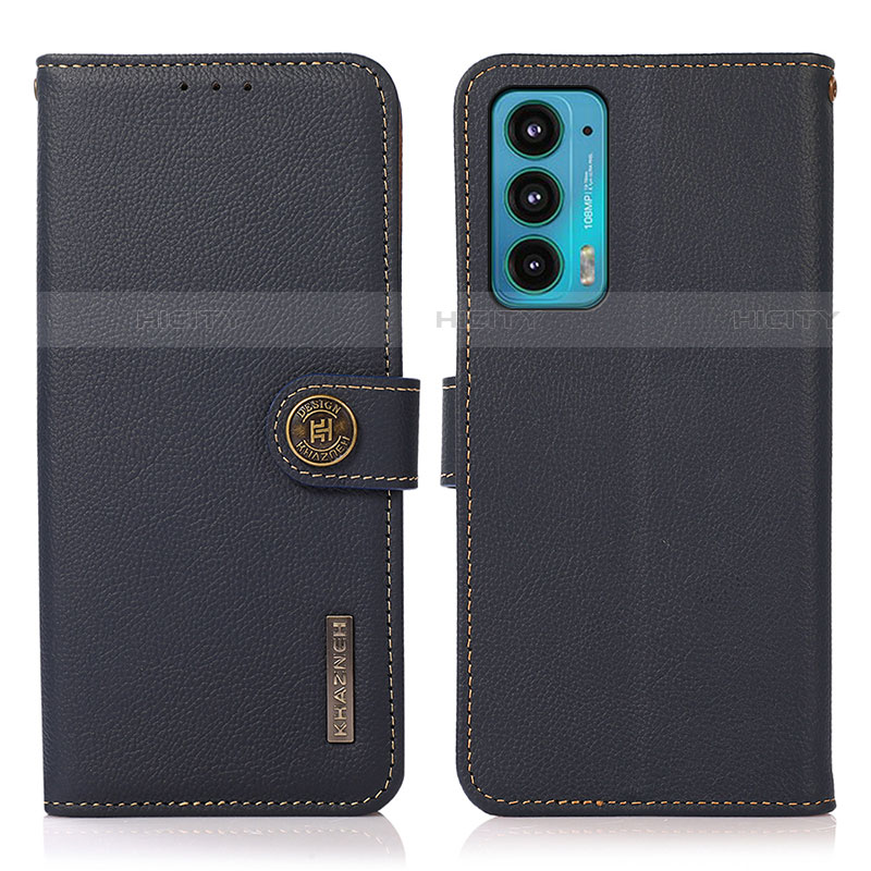 Coque Portefeuille Livre Cuir Etui Clapet B02H pour Motorola Moto Edge 20 5G Bleu Plus