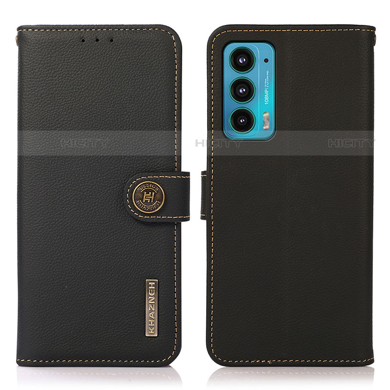 Coque Portefeuille Livre Cuir Etui Clapet B02H pour Motorola Moto Edge 20 5G Noir Plus