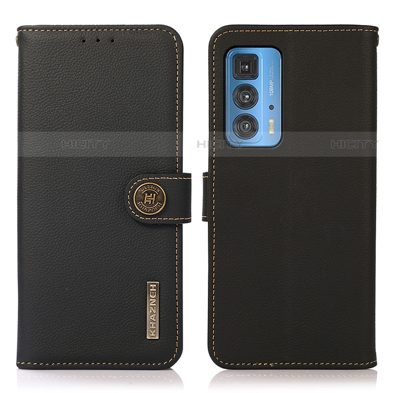 Coque Portefeuille Livre Cuir Etui Clapet B02H pour Motorola Moto Edge 20 Pro 5G Noir Plus