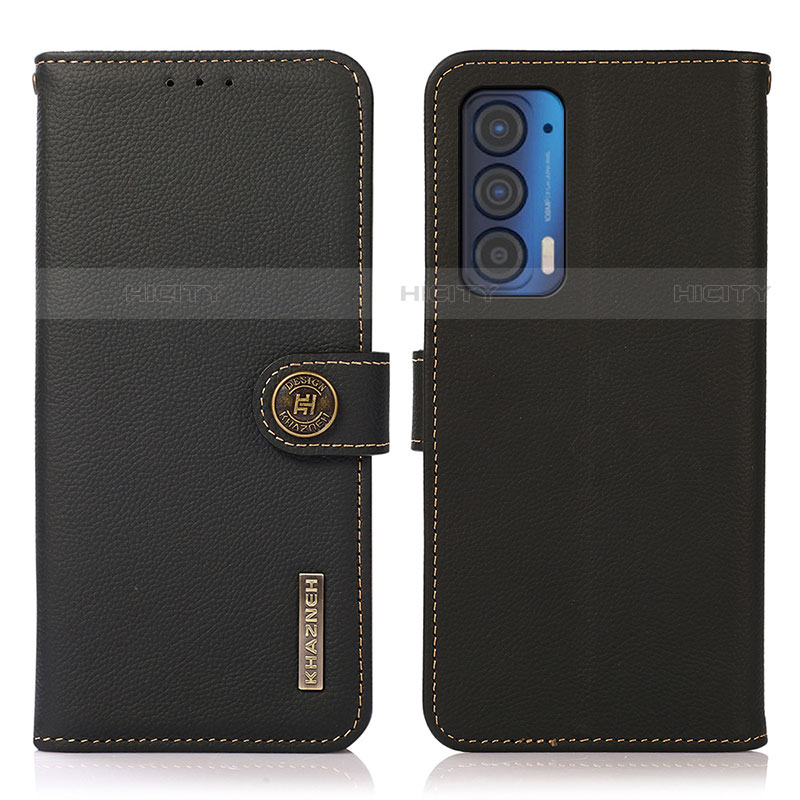 Coque Portefeuille Livre Cuir Etui Clapet B02H pour Motorola Moto Edge (2021) 5G Noir Plus