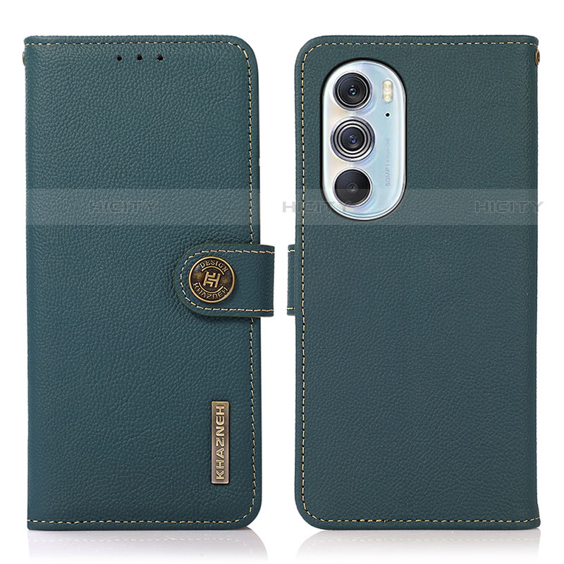 Coque Portefeuille Livre Cuir Etui Clapet B02H pour Motorola Moto Edge Plus (2022) 5G Vert Plus