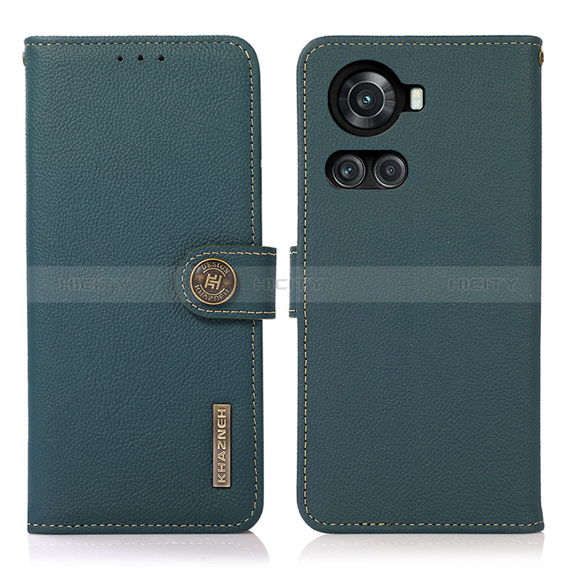 Coque Portefeuille Livre Cuir Etui Clapet B02H pour OnePlus 10R 5G Vert Plus