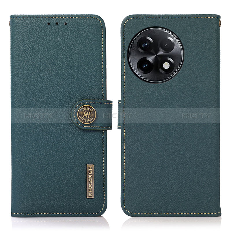 Coque Portefeuille Livre Cuir Etui Clapet B02H pour OnePlus 11R 5G Vert Plus