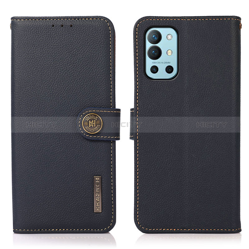 Coque Portefeuille Livre Cuir Etui Clapet B02H pour OnePlus 9R 5G Bleu Plus