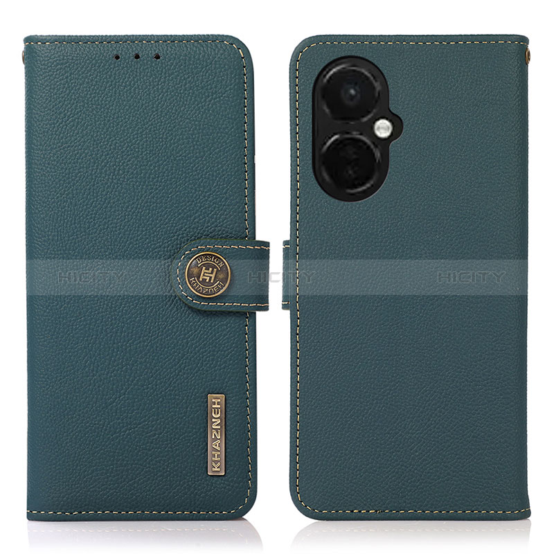 Coque Portefeuille Livre Cuir Etui Clapet B02H pour OnePlus Nord CE 3 5G Vert Plus