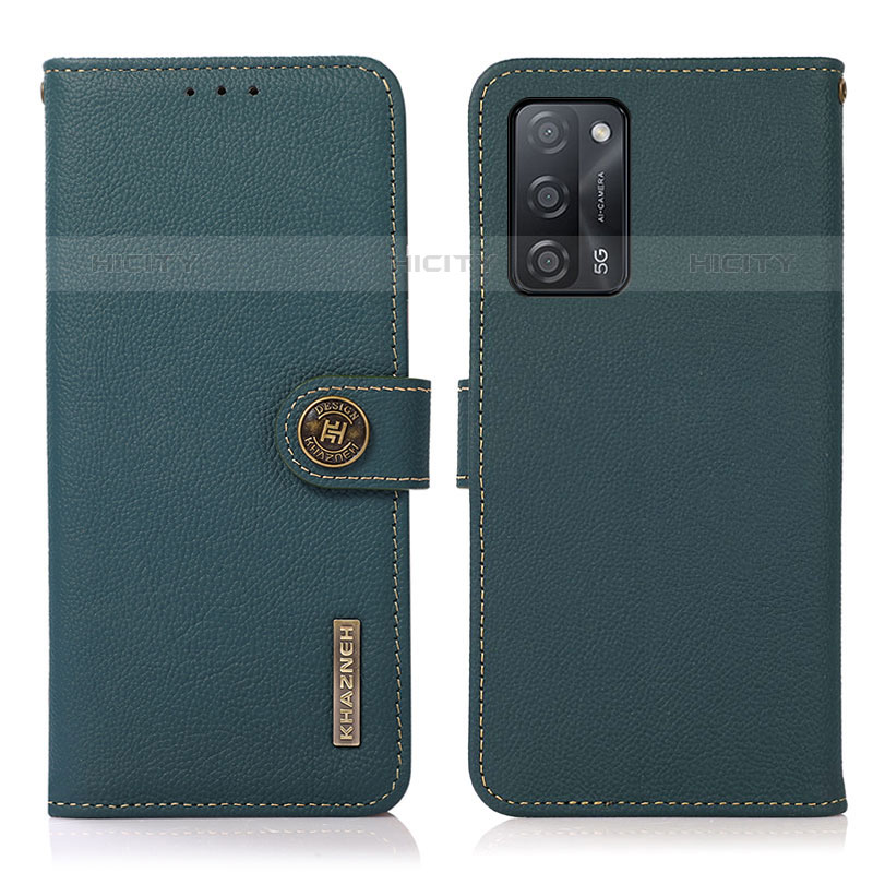 Coque Portefeuille Livre Cuir Etui Clapet B02H pour Oppo A53s 5G Vert Plus