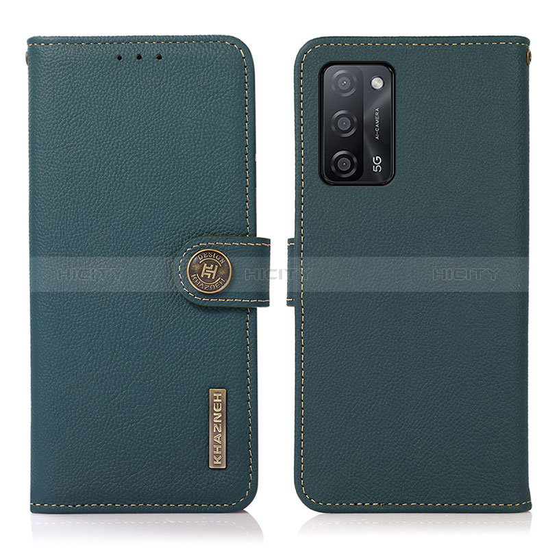 Coque Portefeuille Livre Cuir Etui Clapet B02H pour Oppo A56 5G Vert Plus