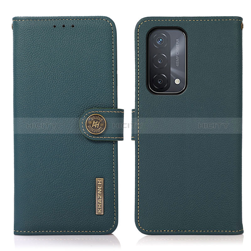 Coque Portefeuille Livre Cuir Etui Clapet B02H pour Oppo A74 5G Vert Plus