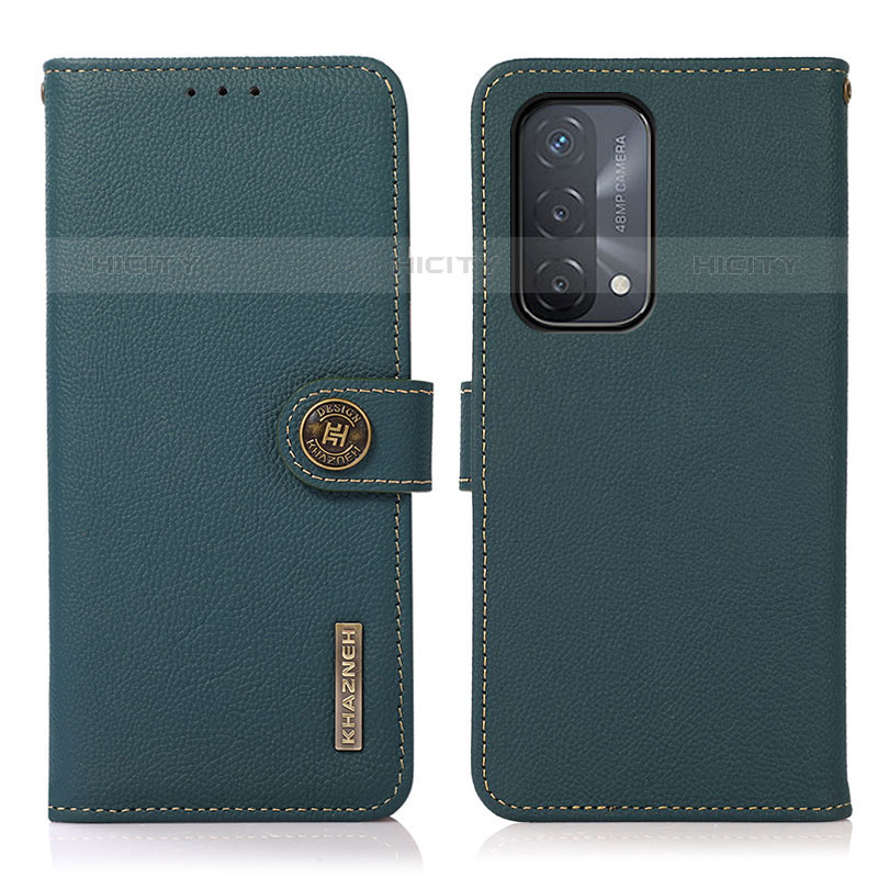 Coque Portefeuille Livre Cuir Etui Clapet B02H pour Oppo A93 5G Vert Plus