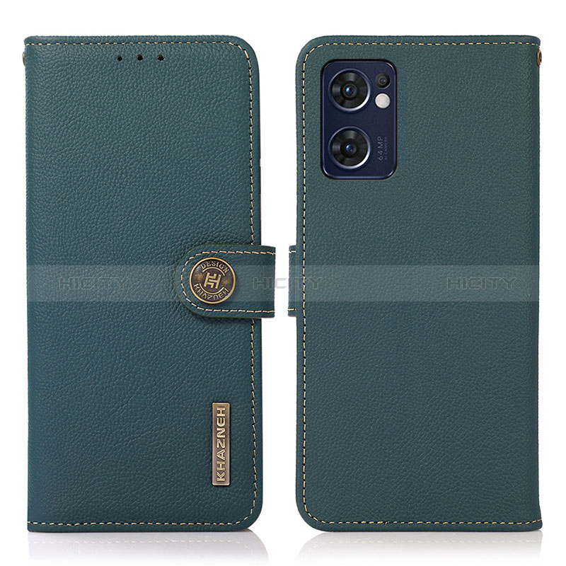 Coque Portefeuille Livre Cuir Etui Clapet B02H pour Oppo Find X5 Lite 5G Vert Plus