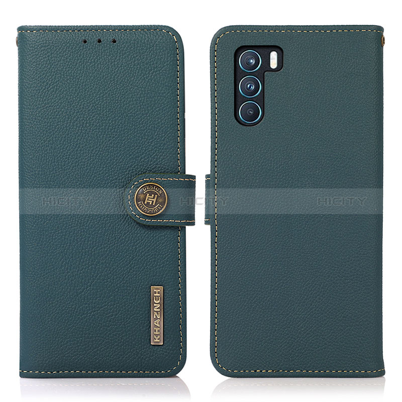 Coque Portefeuille Livre Cuir Etui Clapet B02H pour Oppo K9 Pro 5G Vert Plus