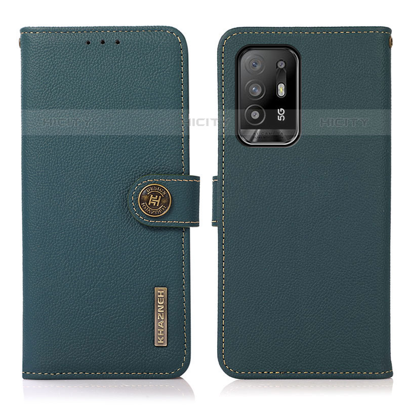 Coque Portefeuille Livre Cuir Etui Clapet B02H pour Oppo Reno5 F Vert Plus