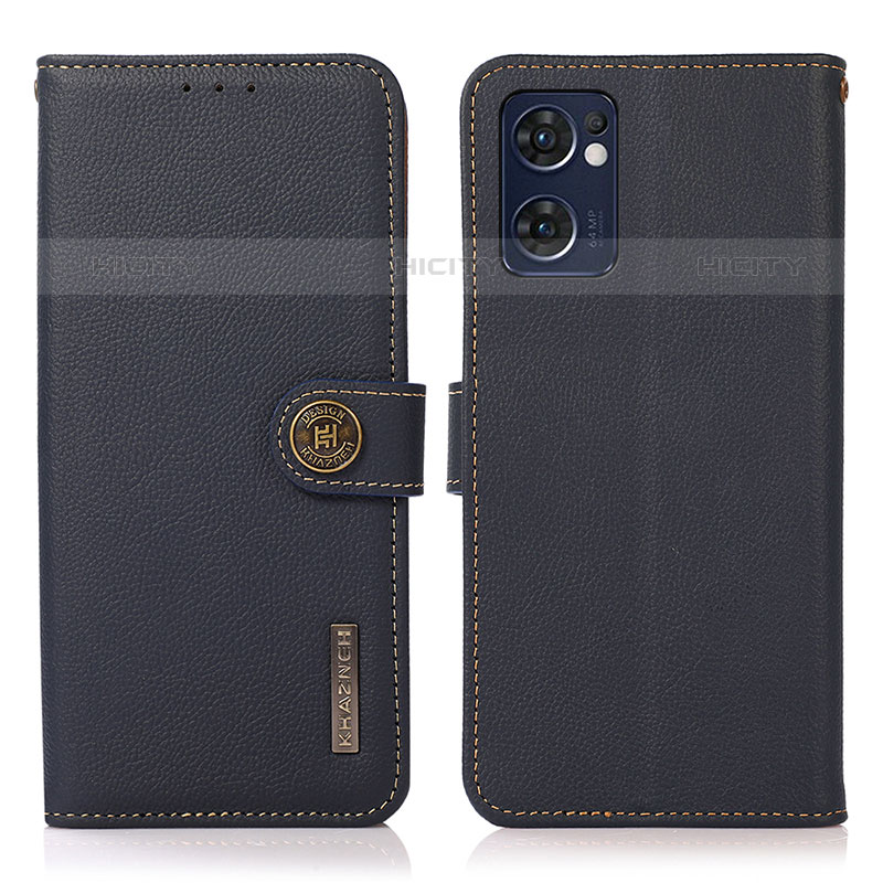 Coque Portefeuille Livre Cuir Etui Clapet B02H pour Oppo Reno7 5G Bleu Plus