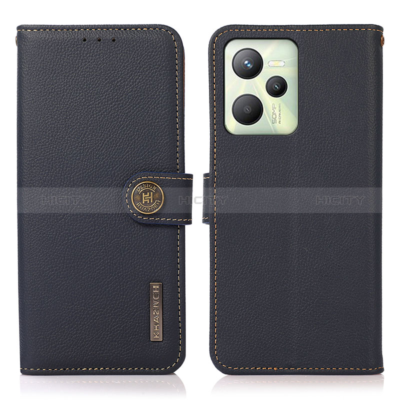 Coque Portefeuille Livre Cuir Etui Clapet B02H pour Realme C35 Bleu Plus