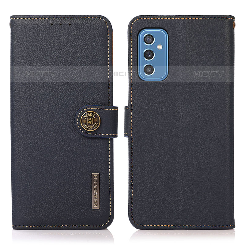 Coque Portefeuille Livre Cuir Etui Clapet B02H pour Samsung Galaxy M52 5G Bleu Plus