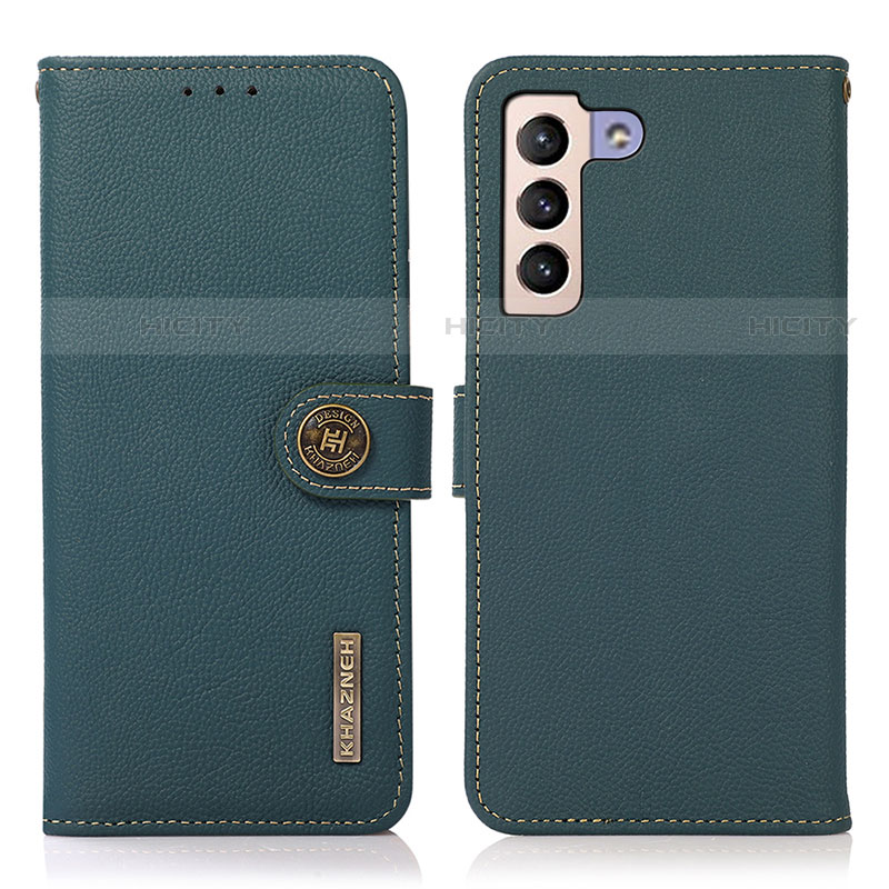 Coque Portefeuille Livre Cuir Etui Clapet B02H pour Samsung Galaxy S21 Plus 5G Vert Plus