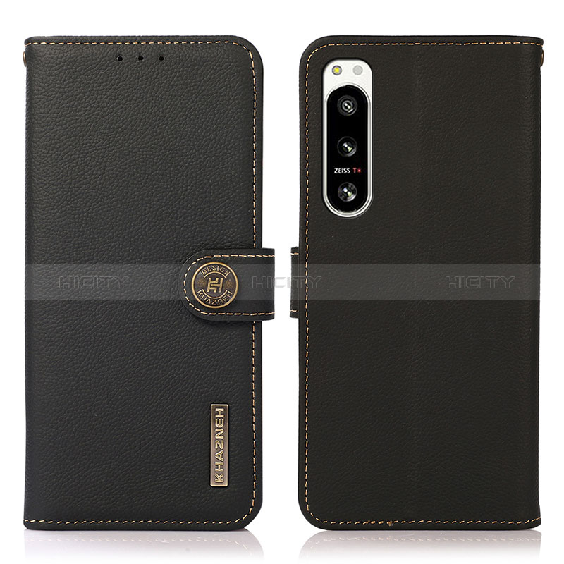 Coque Portefeuille Livre Cuir Etui Clapet B02H pour Sony Xperia 5 IV Noir Plus