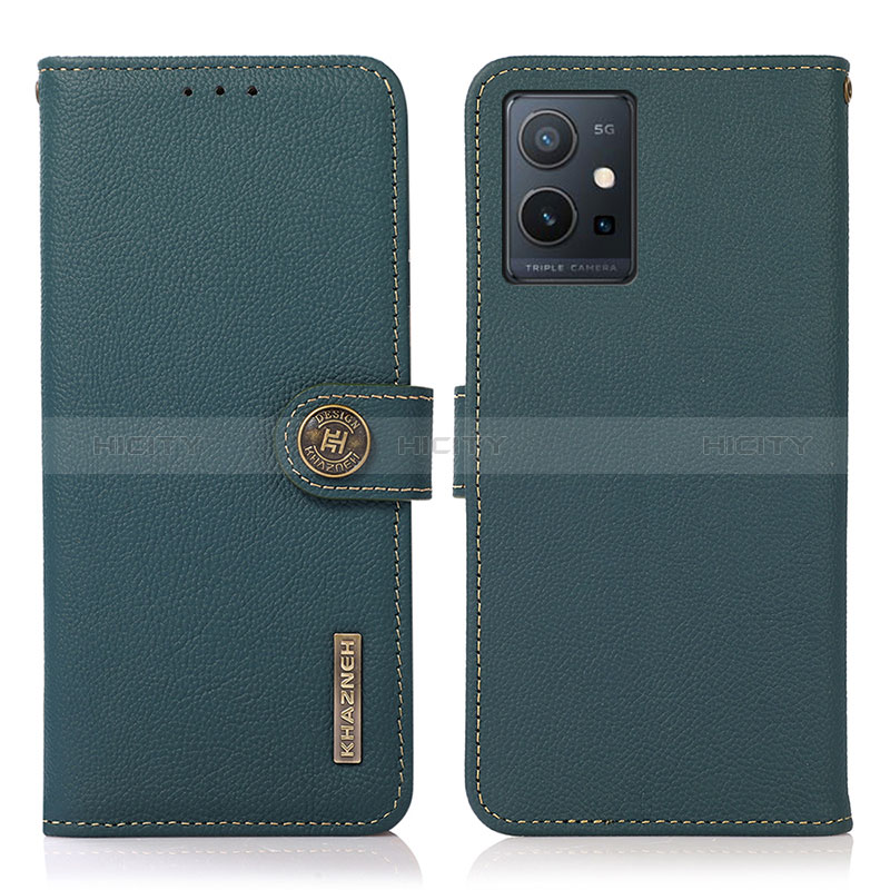 Coque Portefeuille Livre Cuir Etui Clapet B02H pour Vivo Y33e 5G Vert Plus