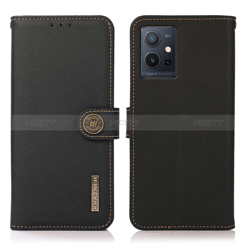 Coque Portefeuille Livre Cuir Etui Clapet B02H pour Vivo Y75 5G Noir Plus