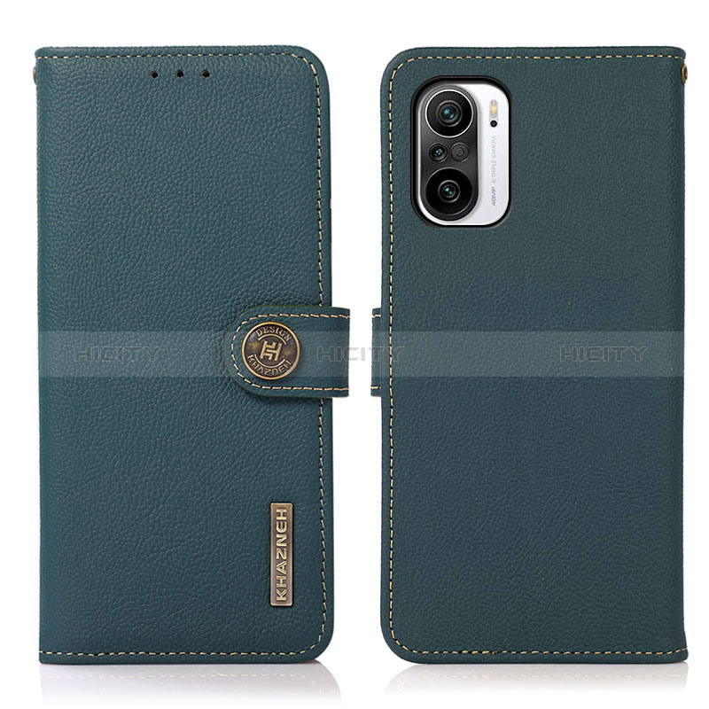 Coque Portefeuille Livre Cuir Etui Clapet B02H pour Xiaomi Mi 11i 5G Vert Plus