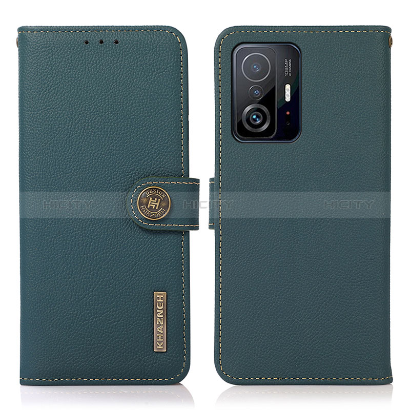 Coque Portefeuille Livre Cuir Etui Clapet B02H pour Xiaomi Mi 11T 5G Vert Plus