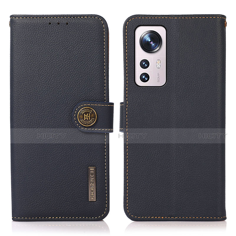 Coque Portefeuille Livre Cuir Etui Clapet B02H pour Xiaomi Mi 12 5G Bleu Plus