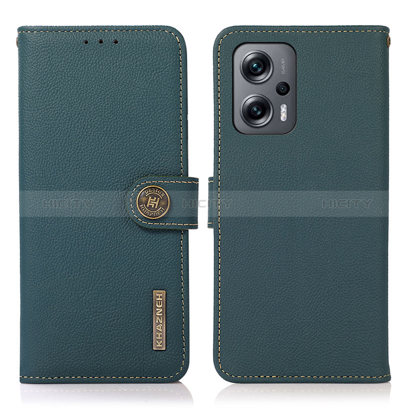 Coque Portefeuille Livre Cuir Etui Clapet B02H pour Xiaomi Poco X4 GT 5G Vert Plus