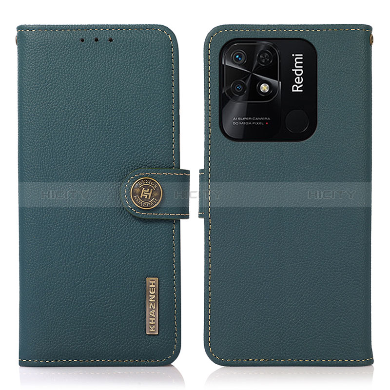 Coque Portefeuille Livre Cuir Etui Clapet B02H pour Xiaomi Redmi 10C 4G Vert Plus