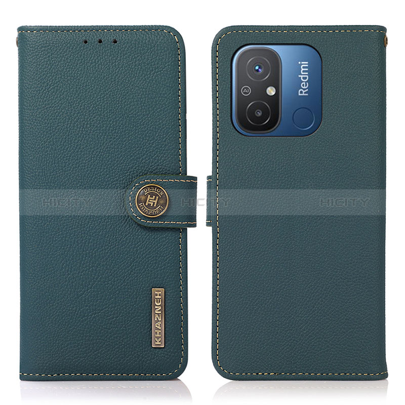 Coque Portefeuille Livre Cuir Etui Clapet B02H pour Xiaomi Redmi 12C 4G Vert Plus