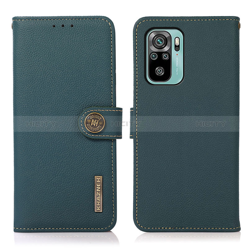 Coque Portefeuille Livre Cuir Etui Clapet B02H pour Xiaomi Redmi Note 10 4G Vert Plus