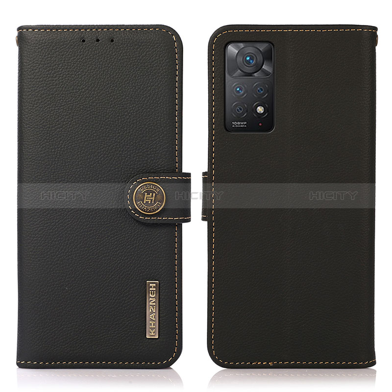 Coque Portefeuille Livre Cuir Etui Clapet B02H pour Xiaomi Redmi Note 11 Pro 4G Noir Plus