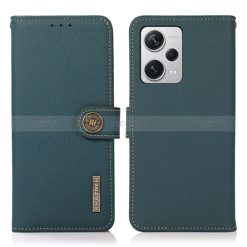 Coque Portefeuille Livre Cuir Etui Clapet B02H pour Xiaomi Redmi Note 12 Pro+ Plus 5G Vert Plus