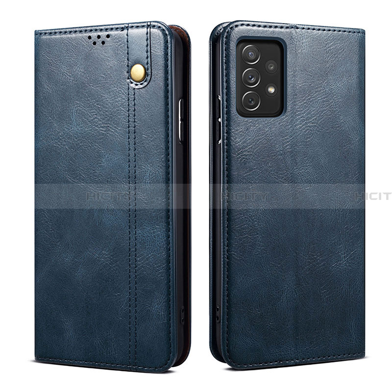 Coque Portefeuille Livre Cuir Etui Clapet B02S pour Samsung Galaxy A32 5G Bleu Plus