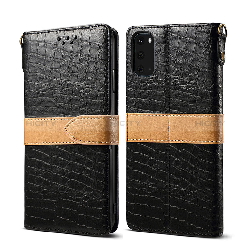 Coque Portefeuille Livre Cuir Etui Clapet B02S pour Samsung Galaxy S20 Noir Plus