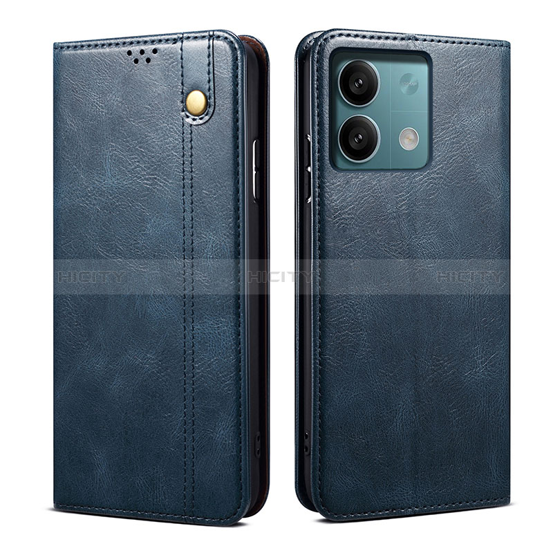 Coque Portefeuille Livre Cuir Etui Clapet B02S pour Xiaomi Redmi Note 13 5G Bleu Plus